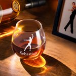 Personalisierte Ballett Silhouette Whiskey Glas mit Namen Home Kitchen Decor Team Geburtstag Geschenk für männliche Tänzer Weinliebhaber