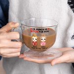 Personalisierte 2 Cartoon-Charaktere 16 oz Clear Glass Cup mit Griff und Name Jahrestag Geburtstag Geschenk für Besties Freunde