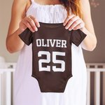 Personalized American Football Sport Quick-drying Baby Bodysuit with Name and Number Baby Shower Birthday Gift for Newborns
