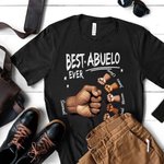 Personlig Best Dad Ever Fist Bump 100% bomulls-T-shirt med namn Fars dag Födelsedagspresent till pappa farfar