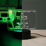 Personalized Cartoon Pixel Man Stat Screen Acrylic LED Night Light with Name Room Decor Birthday Gift for Game Lover