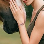 Caballo personalizado piedra de nacimiento inicial colgante rosa pulsera de cuerda regalo de cumpleaños para niños mujeres