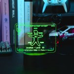 Personalized Cartoon Pixel Man Stat Screen Acrylic LED Night Light with Name Room Decor Birthday Gift for Game Lover