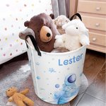 Personalised Watercolour Spaceman Storage Laundry Basket with Name Waterproof Nursery Decoration Children's Day Housewarming Gift for Boys Girls