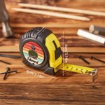 Personalized Rainbow Cartoon Man Character Tape Measure with Name and Wristband Handmade Tool Birthday Father's Day Gift for Architects Craftsmen