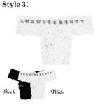 Personalized Seductive Women's Underwear Lace Thong with Name Bachelorette Party Valentine's Day Anniversary Gift for Her