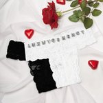 Personalized Seductive Women's Underwear Lace Thong with Name Bachelorette Party Valentine's Day Anniversary Gift for Her