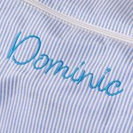 Bordado personalizado Nombre Rayas Seersucker Grande Danza Bolsa Duffle con correa para el hombro Regalo de cumpleaños de vuelta al cole para niñas