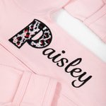 Personalised Embroidered Leopard Initial Name 100% Cotton Baby Romper Headband Set with Zipper Birthday Baby Shower Gift for Newborns