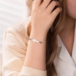 Personalizada Minimalista Cruz 1-12 Birthstone Pulsera Dainty Jewelry Christening Mother's Day Birthday Gift for Women Christian