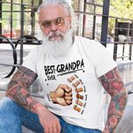 Personlig Best Dad Ever Fist Bump 100% bomulls-T-shirt med namn Fars dag Födelsedagspresent till pappa farfar