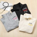 Personalized Embroidered Bow Stethoscope Tubing T-shirt Quarter Zip Sweatshirt Hoodie with Text Nurse Day Appreciation Birthday Gift for Medical Staff