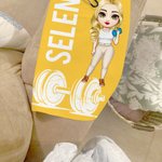Personalised Cartoon Fitness Dumbbell Character Name Soft Sports Towel with Hanging Clip Sport Accessories Team Birthday Gift for Gym Lover Women