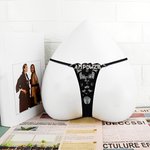 Personalized Seductive Women's Underwear Lace Thong with Name Bachelorette Party Valentine's Day Anniversary Gift for Her