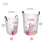 Personalised Watercolour Spaceman Storage Laundry Basket with Name Waterproof Nursery Decoration Children's Day Housewarming Gift for Boys Girls