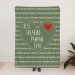 Personalised Multicolour Love Heart Name Cloud Soft Throw Blanket with Title Home Decor Birthday Father's Day Gift for Dad Grandpa