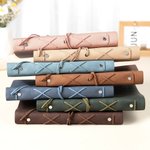 Personalisiertes Retro-Optik Notizbuch Tagebuch aus PU-Leder mit Geburtsblume Namen Text Reise Zubehör Geburtstag Urlaub Geschenk für Schreibfans