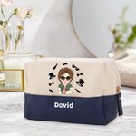 Neceser personalizado para caballeros de gran capacidad con nombre esenciales para viaje regalo de cumpleaños para hombre y Día del Padre