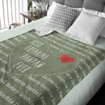 Personalised Multicolour Love Heart Name Cloud Soft Throw Blanket with Title Home Decor Birthday Father's Day Gift for Dad Grandpa