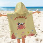Gepersonaliseerde Multikleurige Duikende Dieren Zachte Sneldrogende Badcape met Naam Strand en Zwembad Essentiële Verjaardagscadeau voor Kinderen