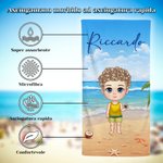 Asciugamano da spiaggia personalizzato con personaggio e nome dimensioni oversize asciugatura rapida essenziale per estate regalo per bambini