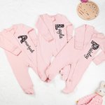 Personalised Embroidered Leopard Initial Name 100% Cotton Baby Romper Headband Set with Zipper Birthday Baby Shower Gift for Newborns