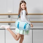 Bordado personalizado Nombre Rayas Seersucker Grande Danza Bolsa Duffle con correa para el hombro Regalo de cumpleaños de vuelta al cole para niñas