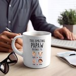Personalised This Amazing Grandpa Avatar Face Photo Ceramic Coffee Mug with 1-12 Names Father's Day Birthday Gift for Dad Grandpa Family