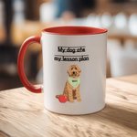 Personalized My Dog Ate My Lesson Plan 1-3 Pet Photos 11 oz Ceramic Coffee Mug with Names Teacher's Day Birthday Gift for Teachers Dog Lovers