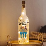 Personalisierte Besties Forever Star 2-4 Cartoon-Charaktere LED-Flasche Lampe mit Namen Bachelorette Party Geburtstag Geschenk für Schwestern Besties