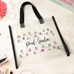 Borsa tote trasparente personalizzato con nome energia e ottimismo impermeabile regalo di compleanno per insegnanti famiglia e amico