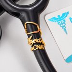 Personalized Name Tag Stethoscope Charm with Job Title Nurse Week Appreciation Gift for Doctor Nurse Medical Staff