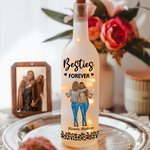 Personalizado Besties Forever Leopardo Imprimir 2-4 Personajes de dibujos animados LED Botella Lámpara con nombre Bachelorette Party Birthday Gift for Sisters Besties