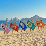Personalized Cartoon Baseball Tennis Character Quick Dry Oversized Beach Towel with Name and Initial Summer Vacation Pool Party Gift for Sports Lovers