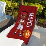 Asciugamano da spiaggia personalizzato in microfibra ad asciugatura rapida con nome e numero regalo per feste in piscina e spiaggia per uomini