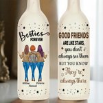 Personalisierte Besties Forever Star 2-4 Cartoon-Charaktere LED-Flasche Lampe mit Namen Bachelorette Party Geburtstag Geschenk für Schwestern Besties