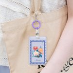 Gepersonaliseerde Vintage Postzegels Geboortebloem Kaarthouder met Naam en Datum Reistoebehoren Verjaardag Kantoor Cadeau voor Vrouwen Collega's