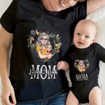 Conjunto de camiseta y body con nombres en forma de corazón de dibujos animados para mamá y niño Regalo de cumpleaños para mamá en el Día de la Madre