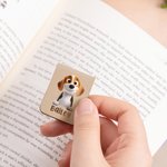 Personalisiertes 3D Cartoon-Hund Magnetisches PU-Leder Lesezeichen mit Namen Lesen Zubehör Geburtstag Geschenk für Familie Freunde Tierliebhaber
