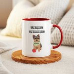 Personalized My Dog Ate My Lesson Plan 1-3 Pet Photos 11 oz Ceramic Coffee Mug with Names Teacher's Day Birthday Gift for Teachers Dog Lovers