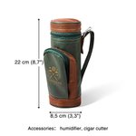 Sac Balle de Golf en Cuir PU Personnalisé avec Monogramme et Set Coupe-Cigares Humidificateur Cadeau Fête des Pères pour Amateurs de Golf