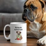 Personalized My Dog Ate My Lesson Plan 1-3 Pet Photos 11 oz Ceramic Coffee Mug with Names Teacher's Day Birthday Gift for Teachers Dog Lovers
