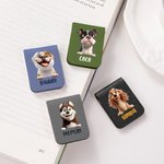 Personalisiertes 3D Cartoon-Hund Magnetisches PU-Leder Lesezeichen mit Namen Lesen Zubehör Geburtstag Geschenk für Familie Freunde Tierliebhaber