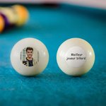 Boule de Billard Personnalisé avec Photo et Texte Cadeau Anniversaire Saint Valentin Fête des Pères pour Amateur de Billard