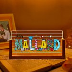 Personalized Teacher Element Acrylic LED Night Light with Wooden Base Office Decor Teacher's Day Appreciation Gift for Teacher
