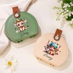 Personalized Cute Highland Cow Portable Sewing Kit Set Storage Box with Name Stitching Tools Supplies Birthday Gift for Tailor Sewing Lover
