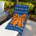 Personalised Baseball Softball Bow Quick Dry Oversized Microfiber Beach Towel with Name Summer Essentials Birthday Gift for Ball Sports Lovers