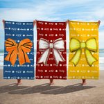 Personalised Baseball Softball Bow Quick Dry Oversized Microfiber Beach Towel with Name Summer Essentials Birthday Gift for Ball Sports Lovers