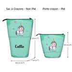 Sac à Crayons Télescopique Personnalisé avec Nom Motif d'Animal Monstre Dinosaure Cadeau Anniversaire pour Enfants