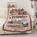 Personalizada Best Ever 9 Fotos de familia Collage Suave manta con apodo y borlas Decoración del hogar Cumpleaños Día del padre Regalo para papá Abuelo
